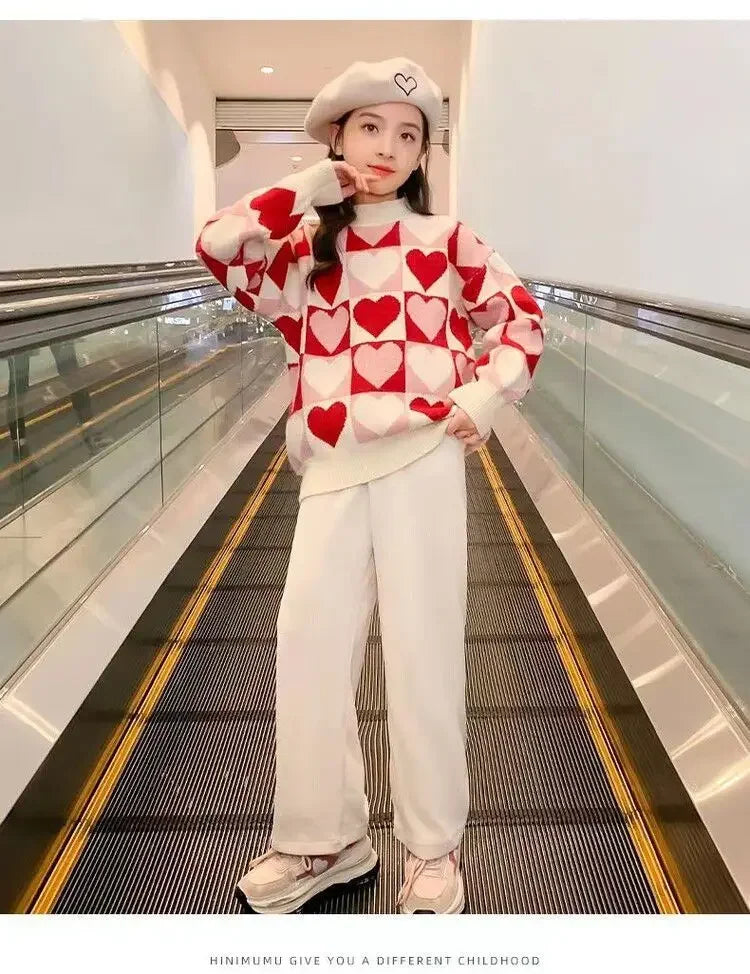 Autumn/Winter Girls' Thickened Knitted Sweater - Christmas Edition