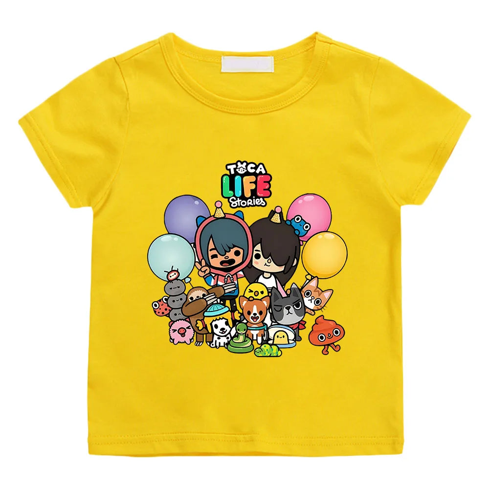 Toca Boca & Gacha Life Graphic T-Shirt for Kids - Comfy Summer Tee