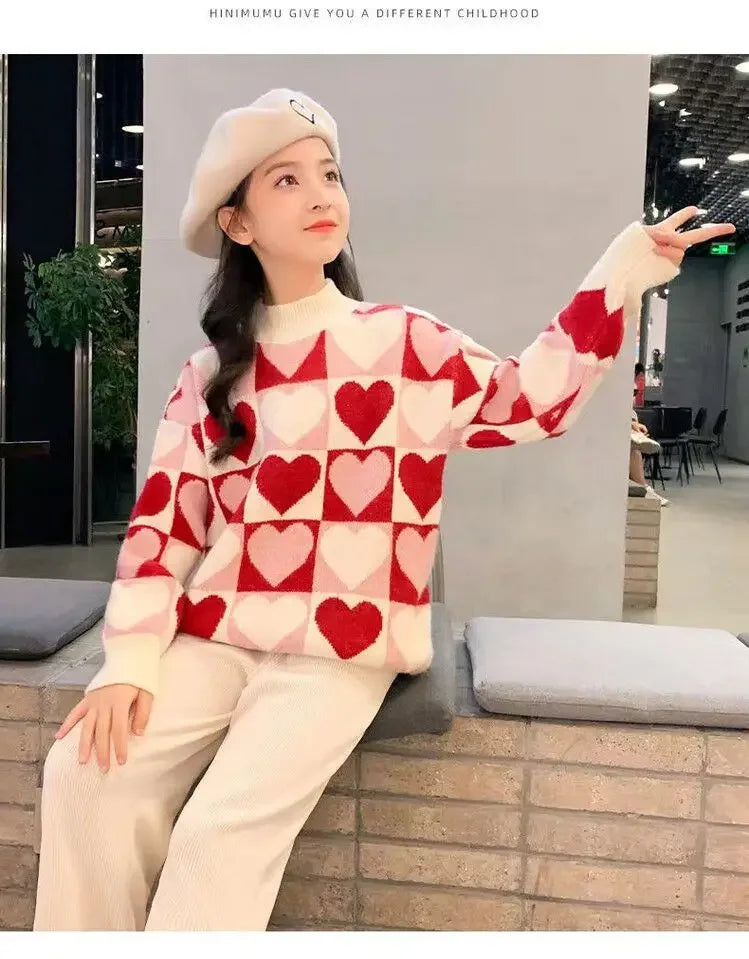 Autumn/Winter Girls' Thickened Knitted Sweater - Christmas Edition