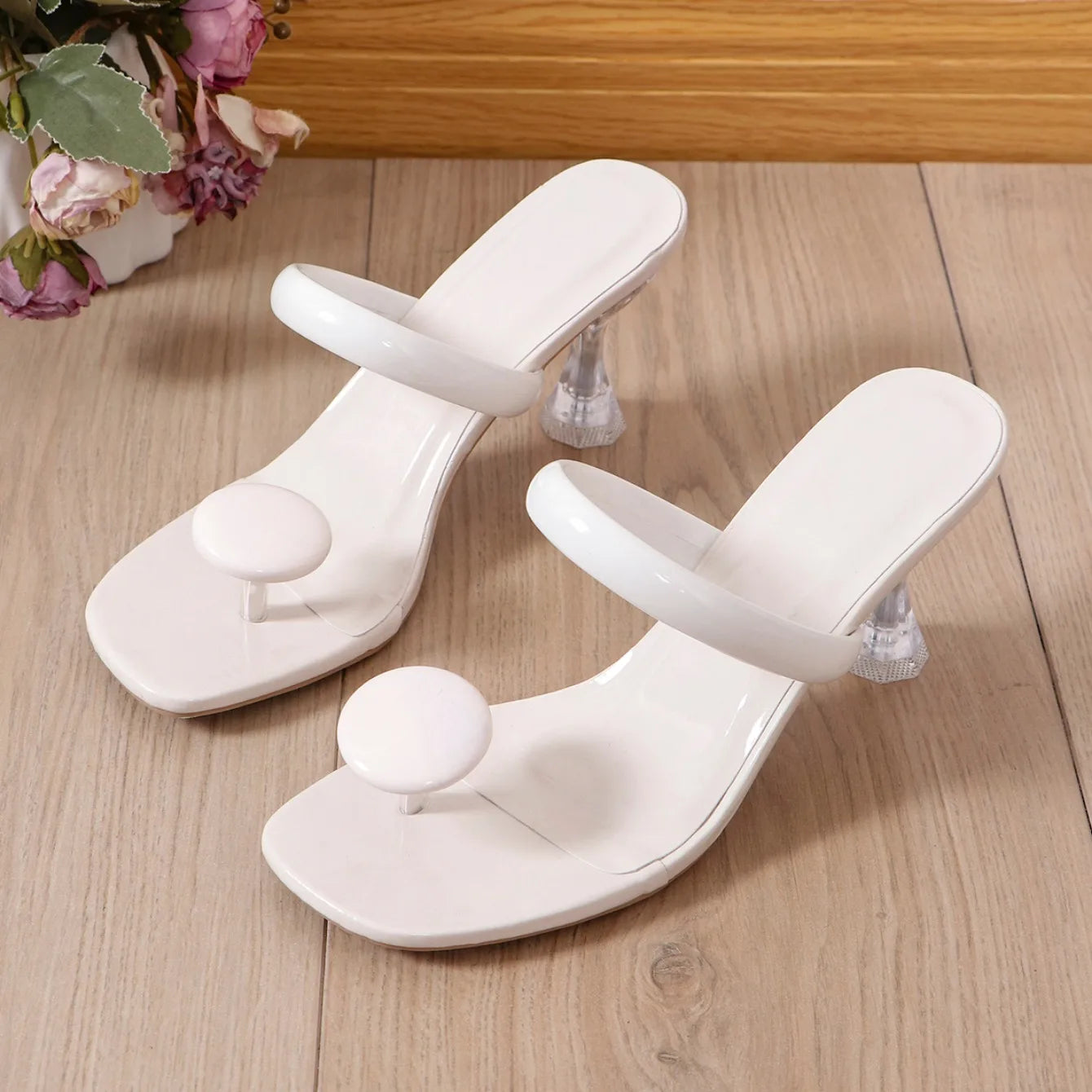 Narrow Band Platform Sandals - Women’s High Heels with Ankle Strap, Party Shoes