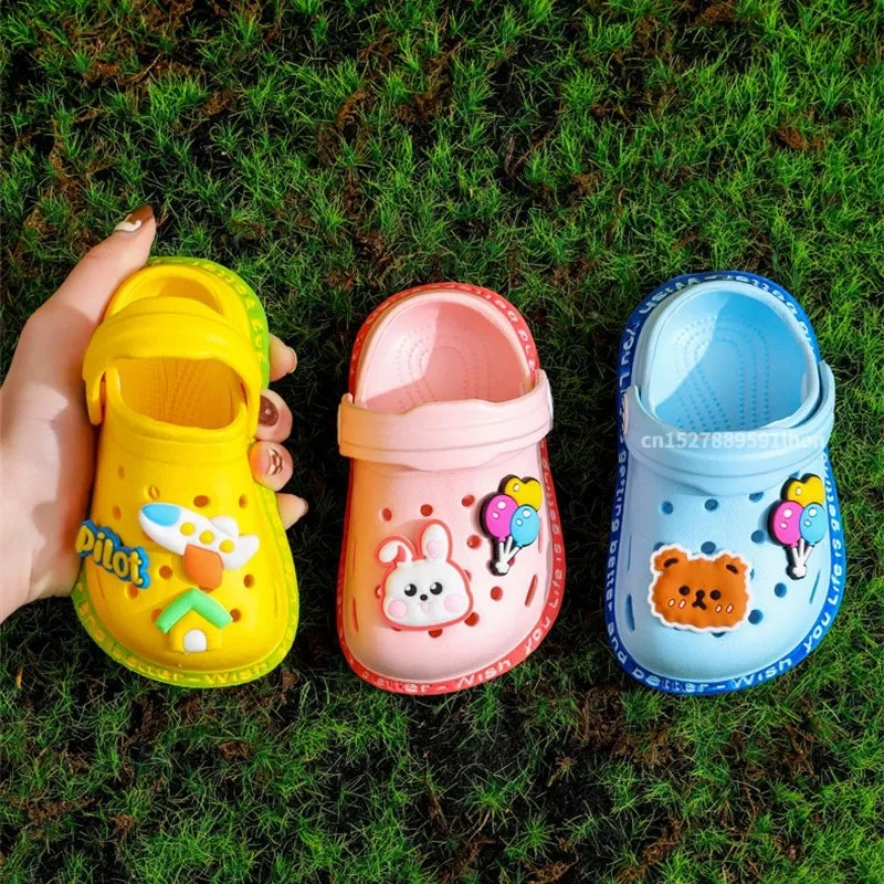 Summer Kids' Sandals: Cartoon DIY Design Anti-Skid Shoes