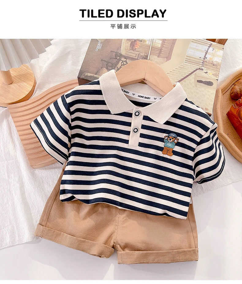 Kids' Clothing Set – Baby Tee Shirt + Pants/Shorts for 1-4 Years.