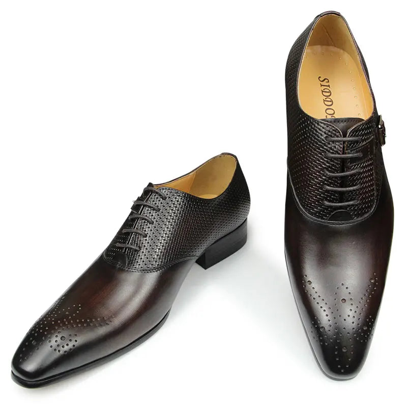 Luxury Men's Genuine Leather Oxfords – Fashionable Wedding & Dress Shoes