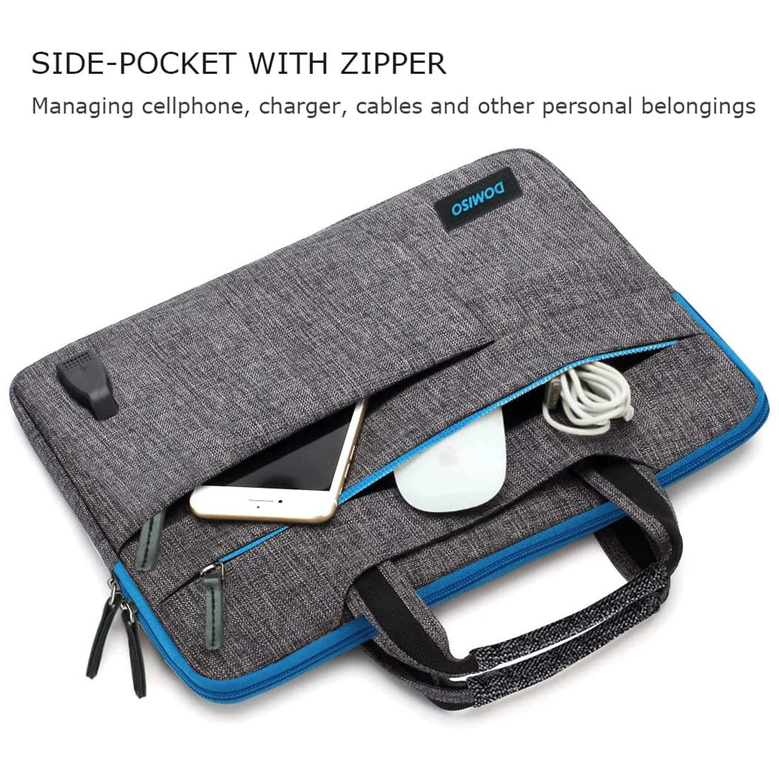 Multi-Functional Laptop Sleeve Business Briefcase Messenger Bag with USB Charging Port