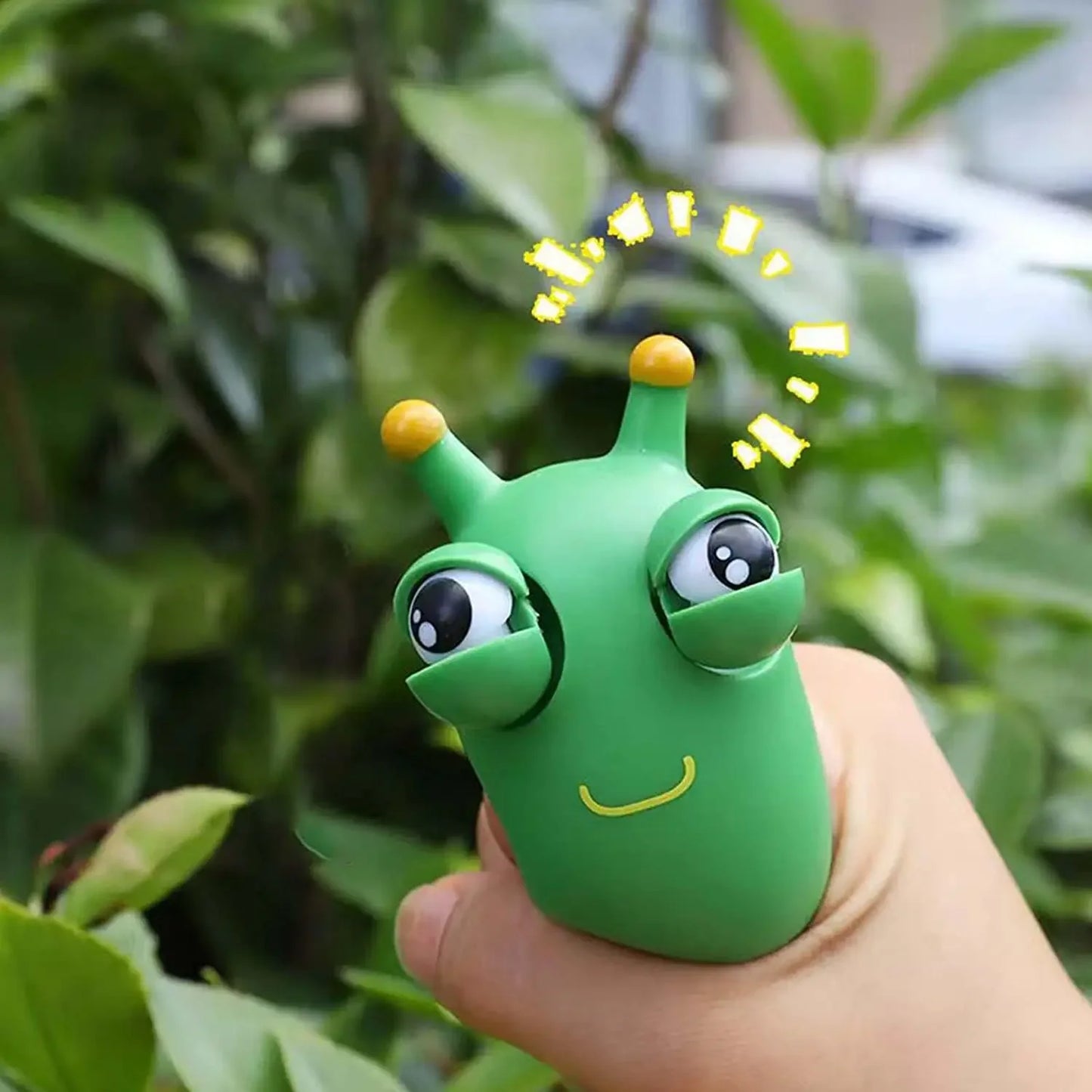 Green Eye Caterpillar Squeeze Toy – Funny Stress Relief Pinch Toy for Adults and Kids