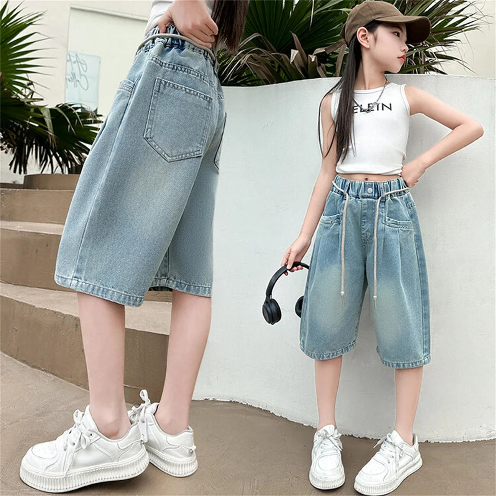 Distressed Denim Shorts for Girls