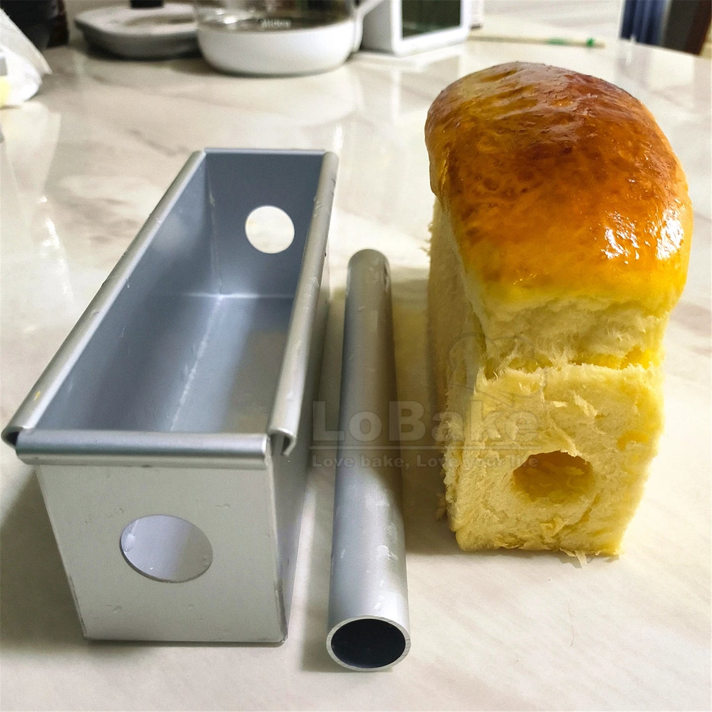 Aluminium Rectangle Toast Bread Mold – 100g/250g with Heart Stick & Mousse Cake Tin