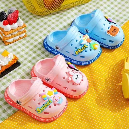 Summer Kids' Sandals: Cartoon DIY Design Anti-Skid Shoes