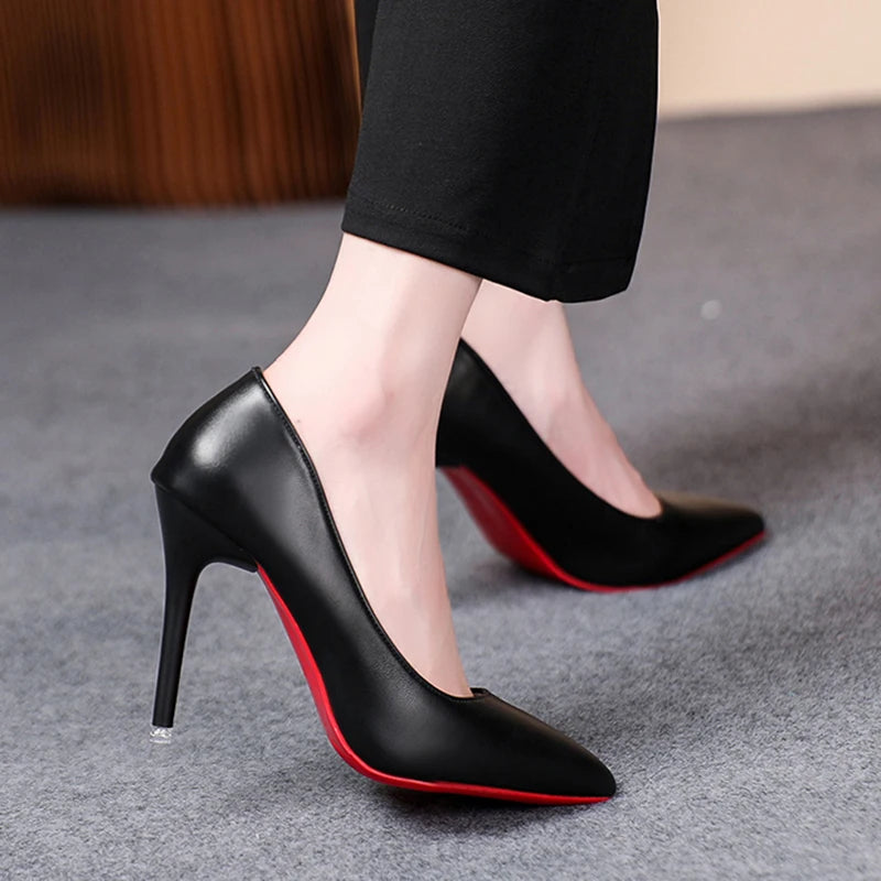 Classic Black Stiletto Heels - Patent Leather High Heels for Women