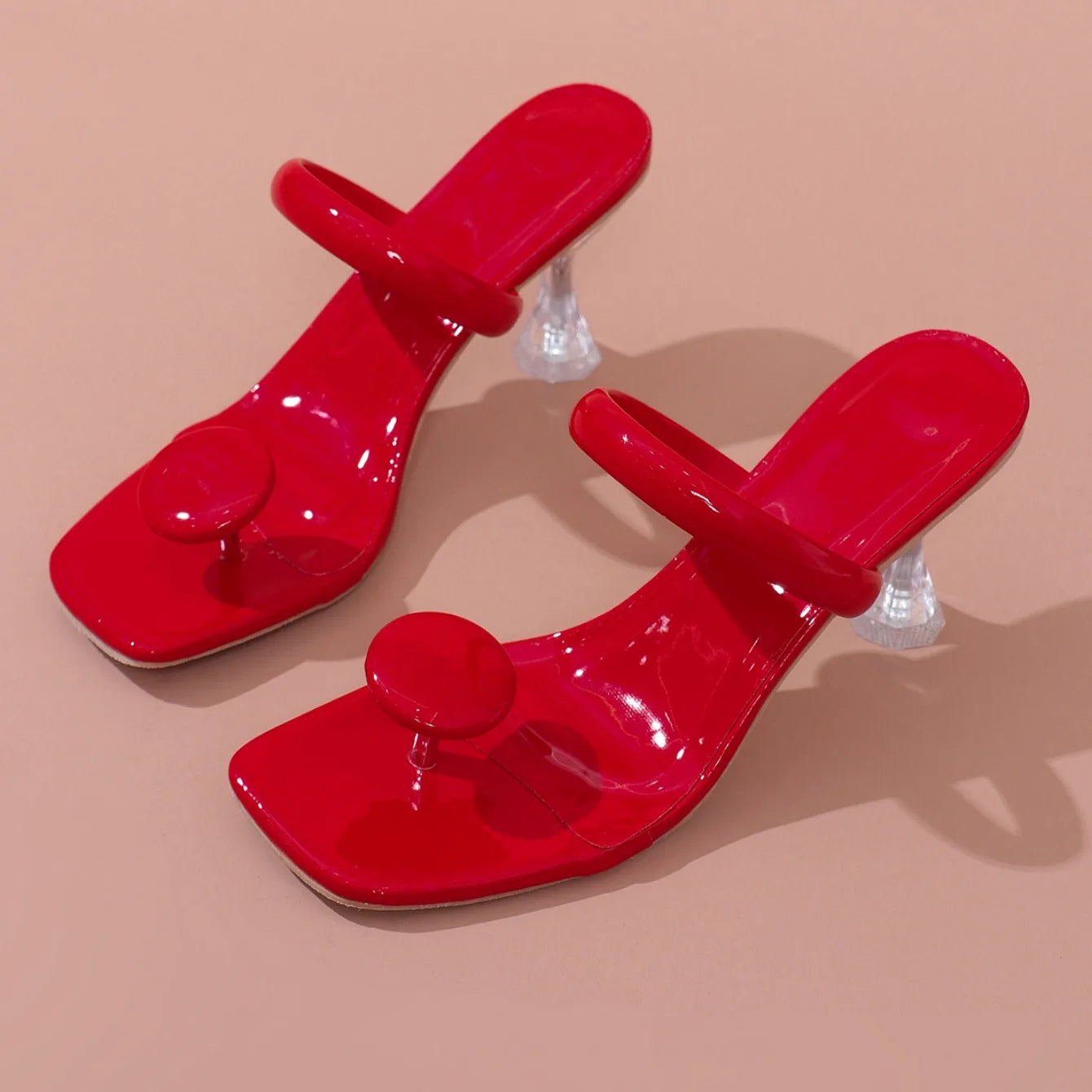 Narrow Band Platform Sandals - Women’s High Heels with Ankle Strap, Party Shoes