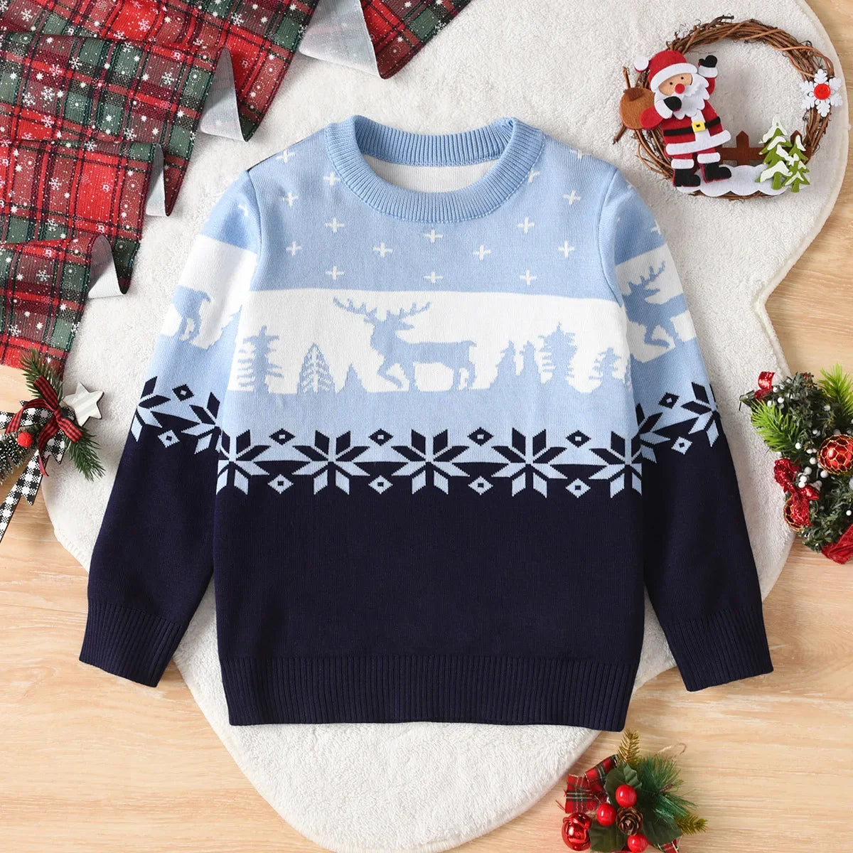 Children's Knit Sweater – Warm Winter Base Layer for Boys, Cozy Autumn/Winter Kids Clothing