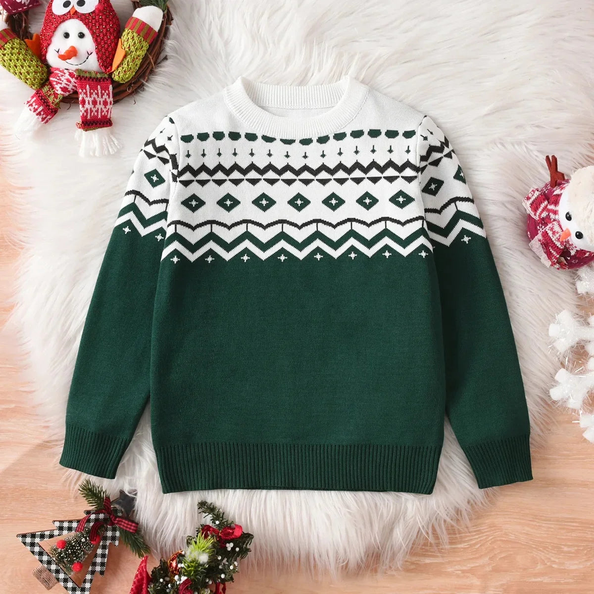 Children's Knit Sweater – Warm Winter Base Layer for Boys, Cozy Autumn/Winter Kids Clothing