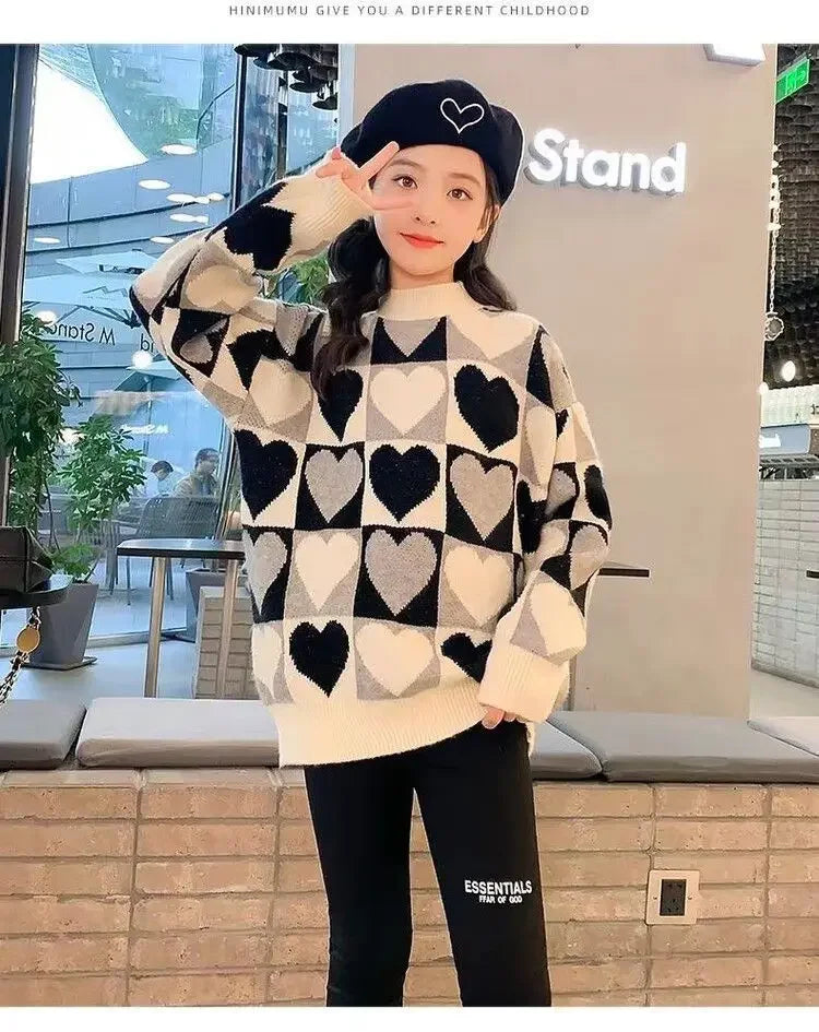 Autumn/Winter Girls' Thickened Knitted Sweater - Christmas Edition