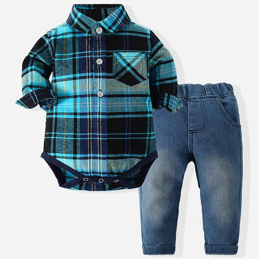 2-Piece Newborn Boy Outfit - Jeans Set
