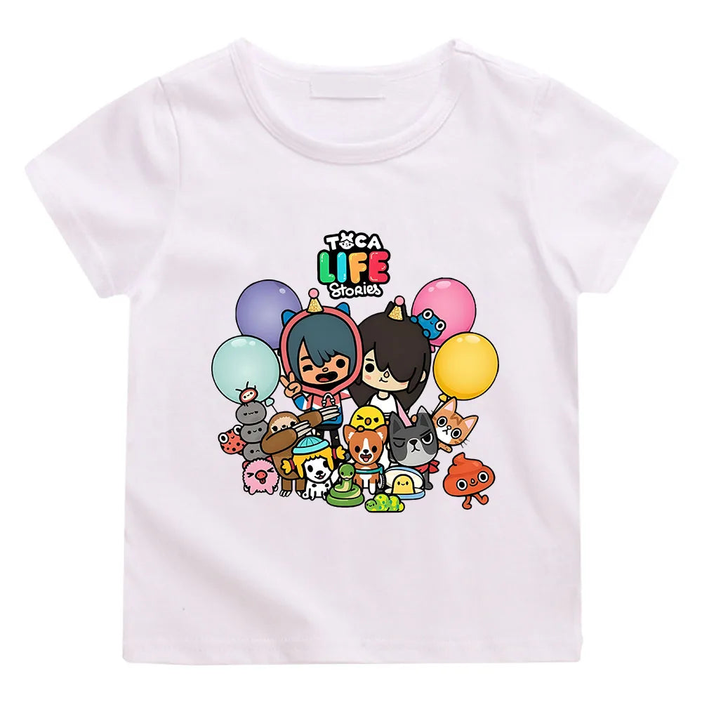 Toca Boca & Gacha Life Graphic T-Shirt for Kids - Comfy Summer Tee