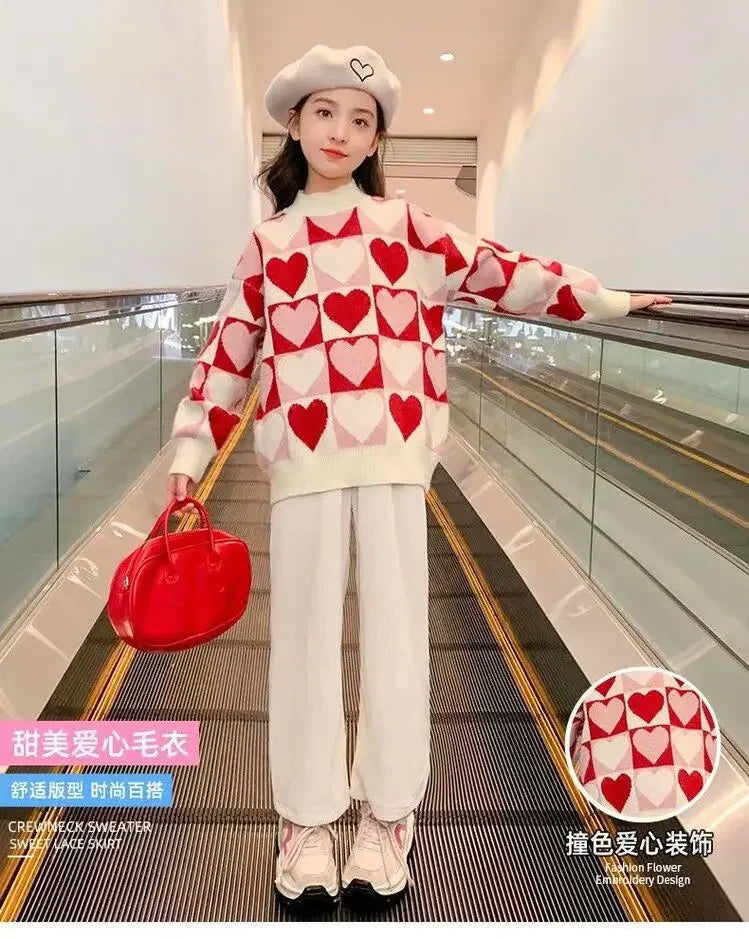 Autumn/Winter Girls' Thickened Knitted Sweater - Christmas Edition