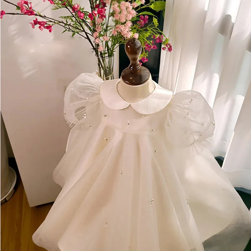 Princess Tulle White Dress for Baby Girls
