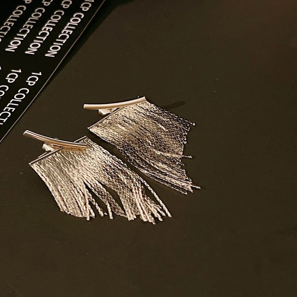 Bling Gold Tassel Dangle Earrings for Women