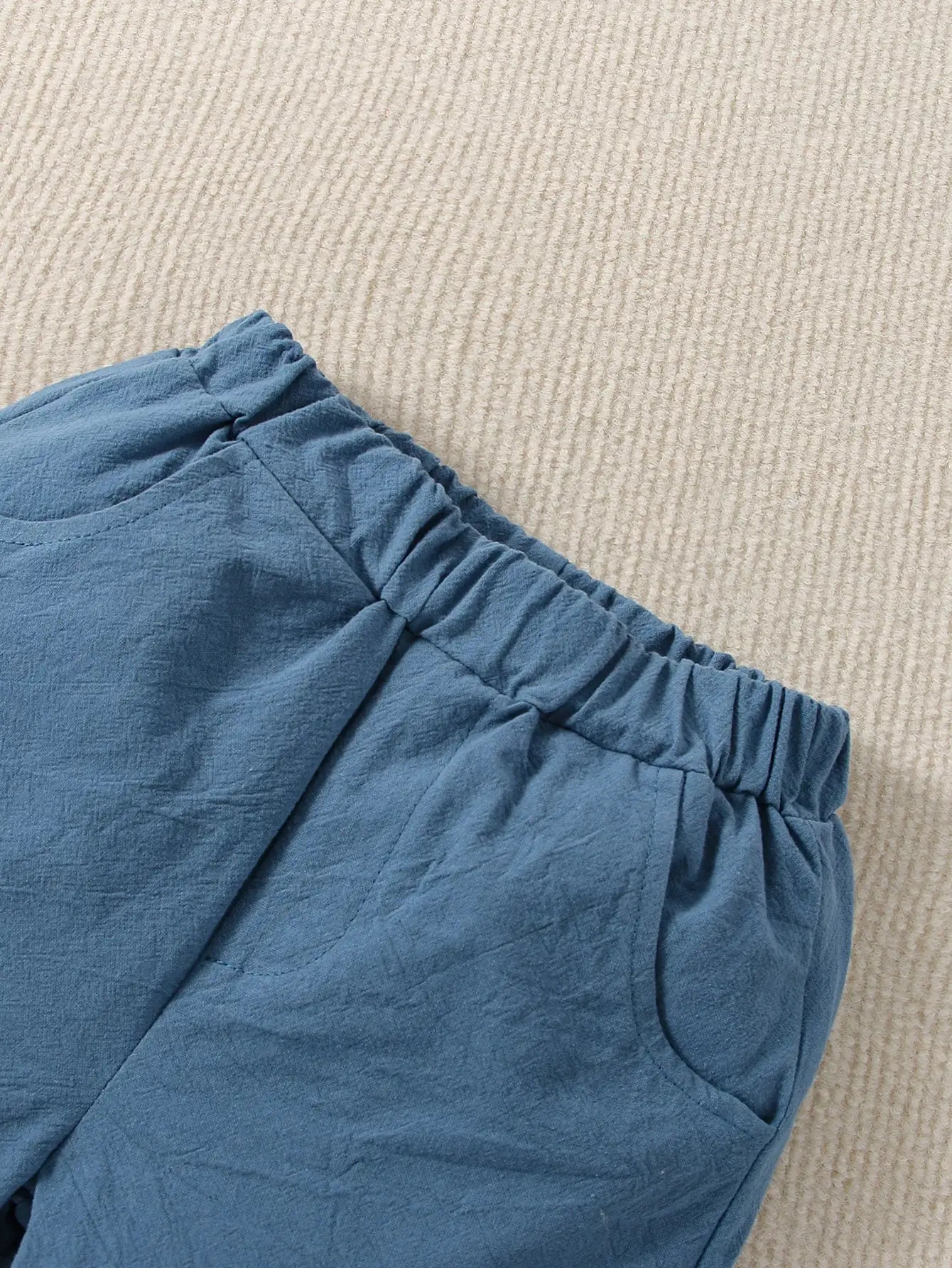Summer Baby Cotton 2-Piece Set - Dinosaur Tee & Navy Shorts