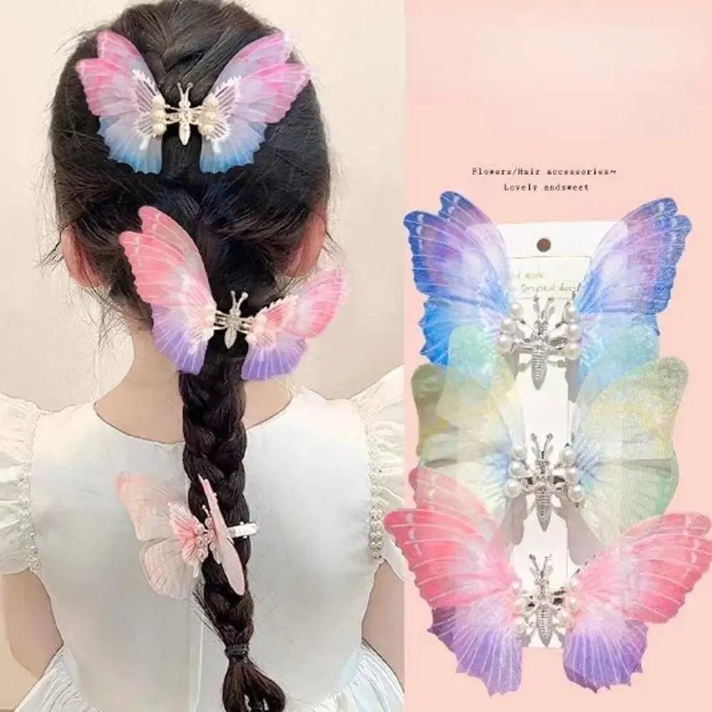 Moving Wings Butterfly Hair Clip - Cute Princess Hairpin for Kids