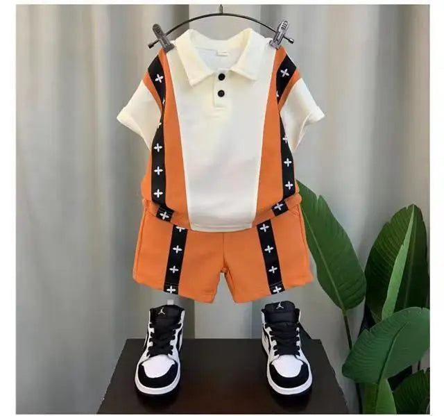 Boys' Summer Casual Sports Set: Half Sleeve Shirt & Shorts