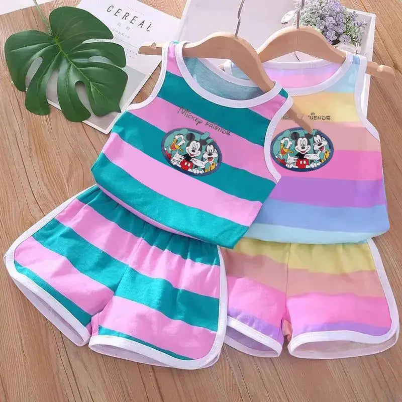 Summer Baby Kids Clothes Sets - Cute Minnie Mickey Cartoon Girls 2pieces