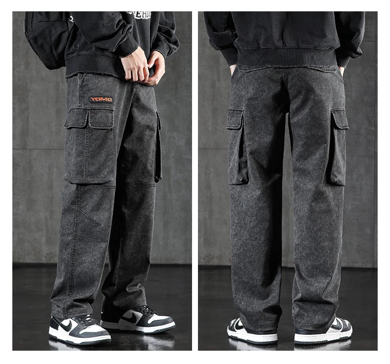 HIQOR Men's Cargo Pants - Casual Baggy Outdoor Trousers