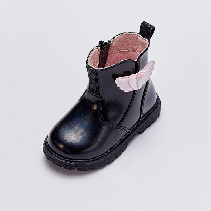 Dave Bella Kids' Black Fashion Boots with Wings