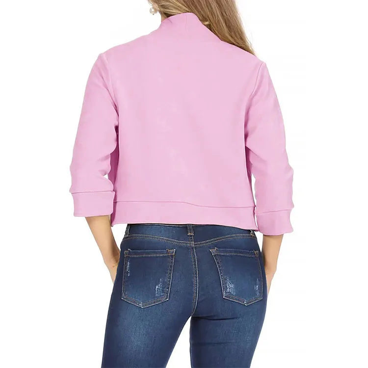 Plus Size 5XL Women's Cropped Bolero Cardigan – 3/4 Sleeve Open Stitch Shrug, Casual Streetwear.