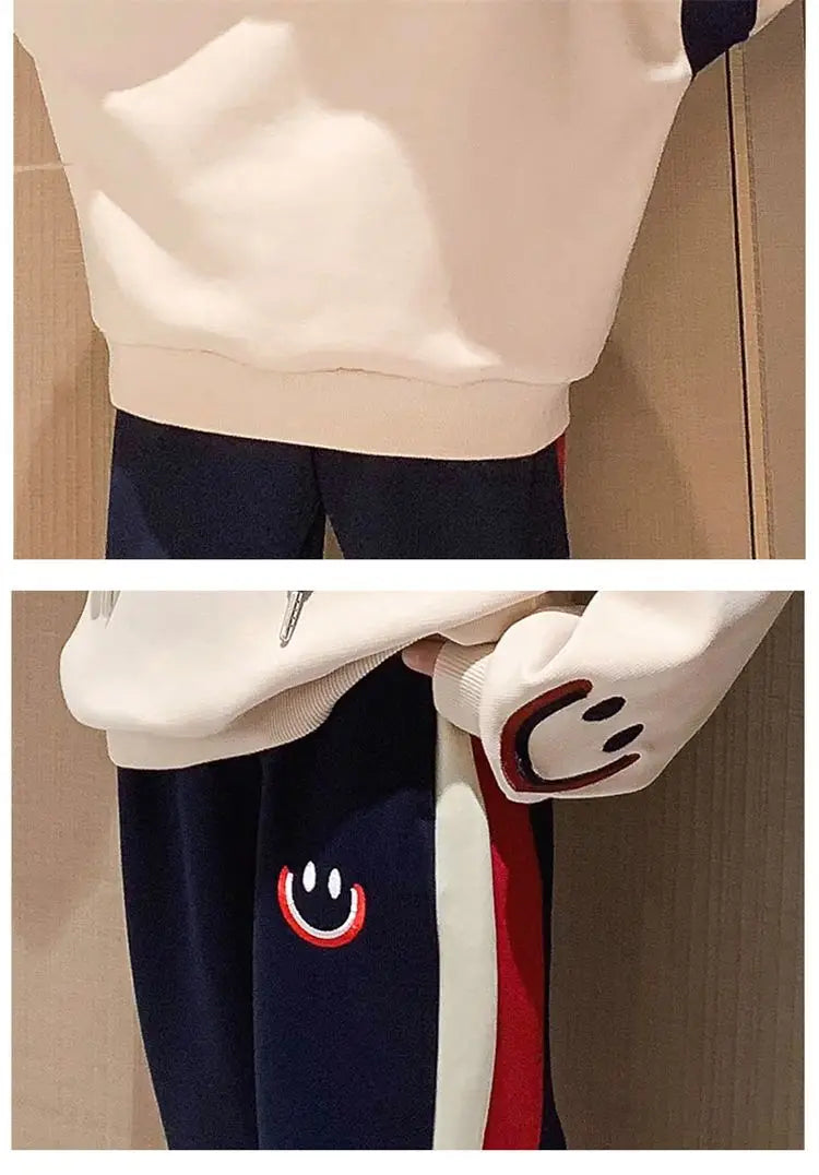 Girls' 2-Piece Casual Cotton Hoodie & Pants Sports Set