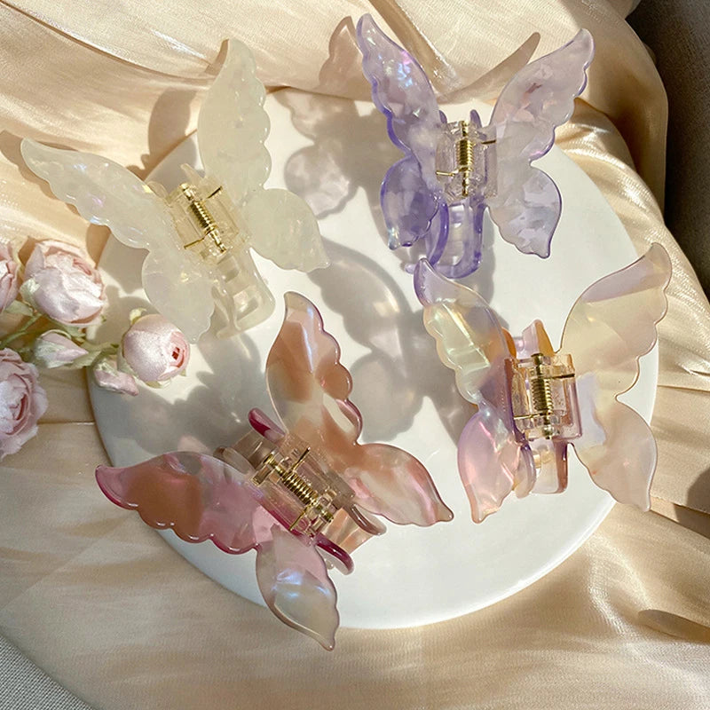 French Fashion Butterfly Hair Claw - Stylish Clip for Women & Girls
