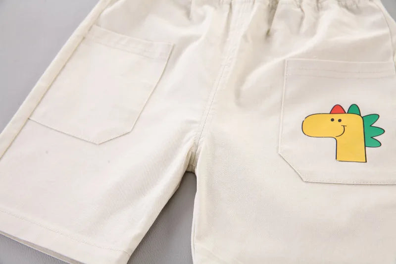 Baby Cartoon Excavator T-Shirt & Shorts 2-Piece Set
