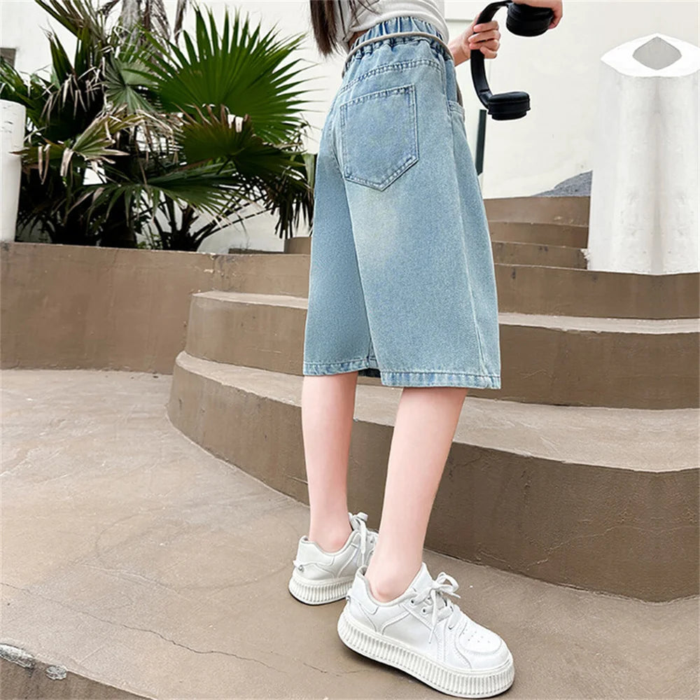 Distressed Denim Shorts for Girls