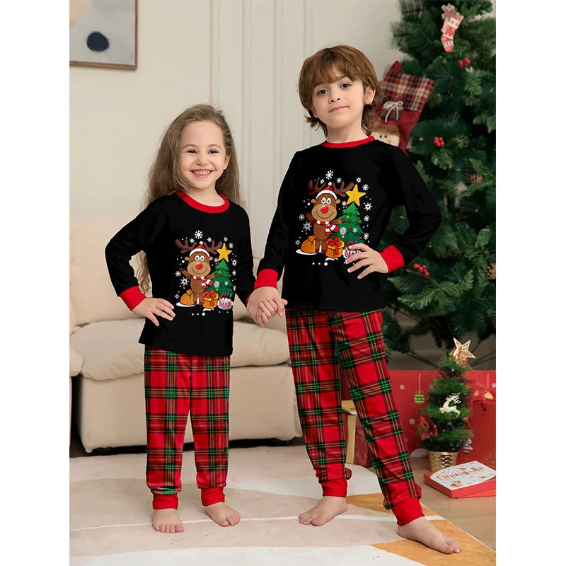 Christmas Family Matching Pajamas – Adults, Kids, Baby Rompers, Casual Sleepwear Set