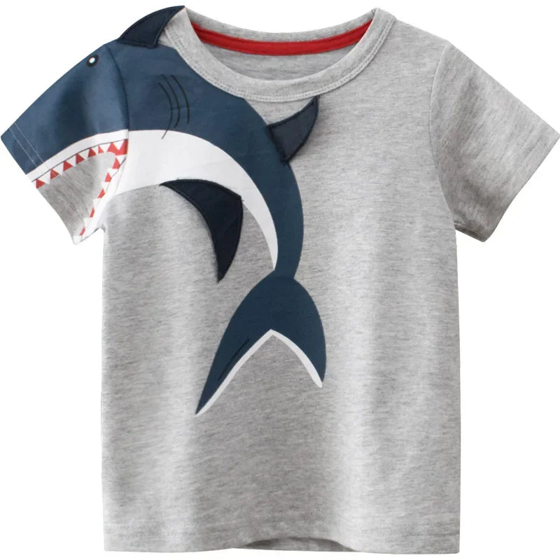 Boys' Cartoon Short Sleeve Cotton T-Shirt - Summer Kids' Tee