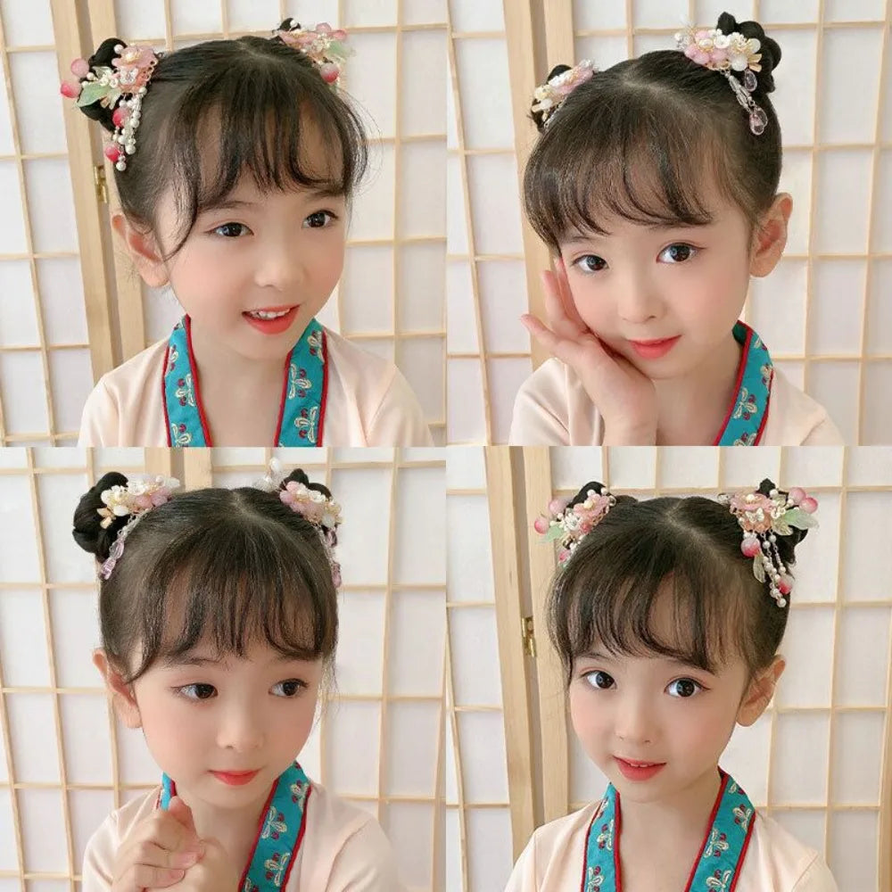 Cute Kids Girl Hanfu Headwear - Butterfly Hair Clip & Tassel Hair Accessories