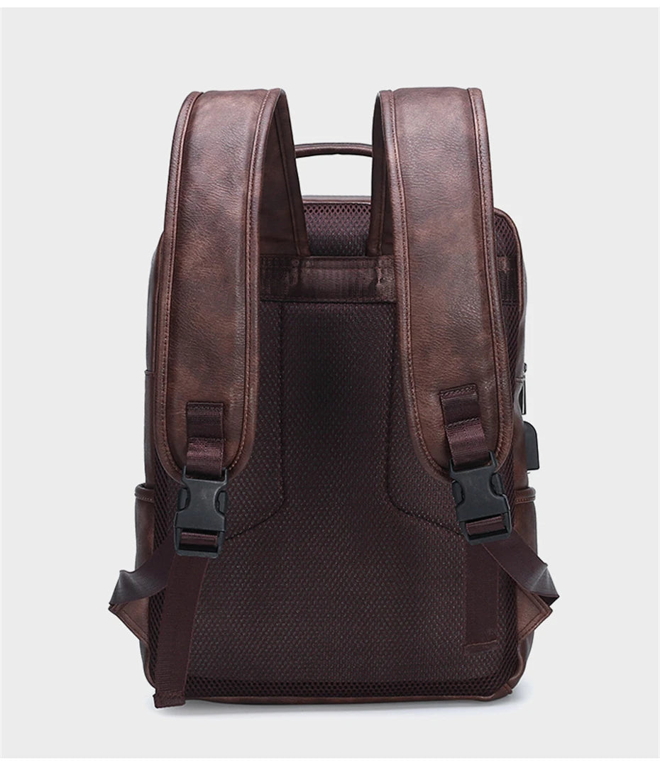 Men's Leather Backpack – 15.6" Laptop Bag & Travel Daypack