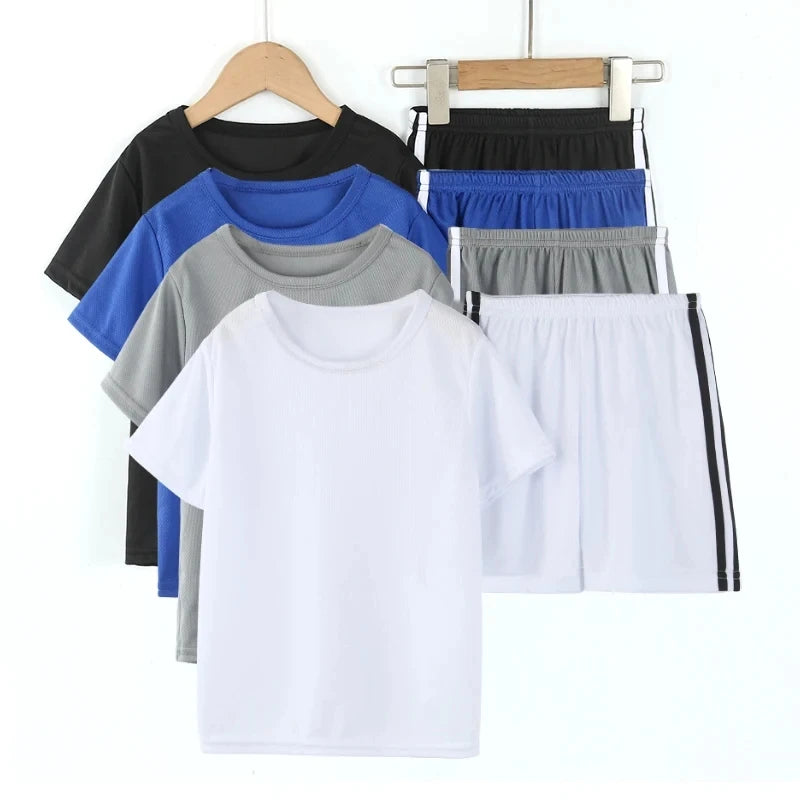 Summer Children's Quick-Drying 2-Piece Set – Short-Sleeved Shorts for Boys & Girls