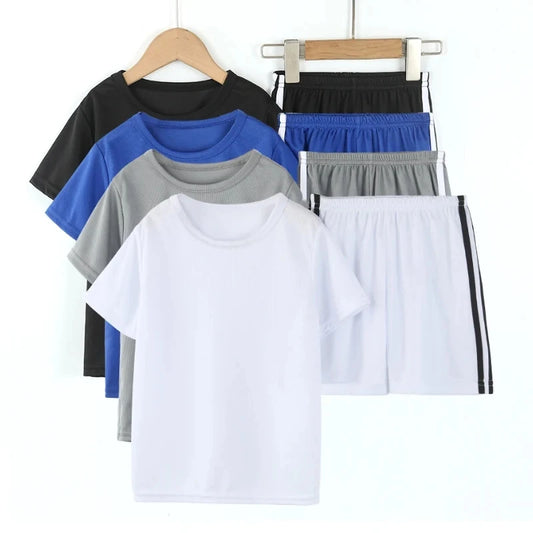 Summer Children's Quick-Drying 2-Piece Set – Short-Sleeved Shorts for Boys & Girls