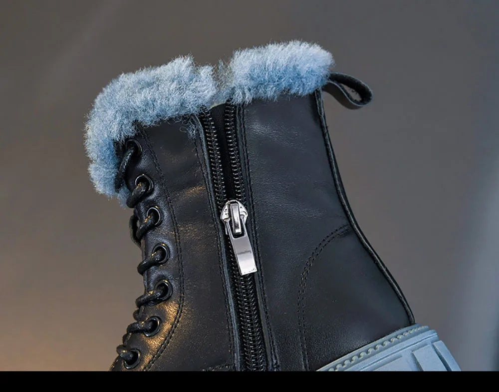 Girls' Korean Winter Fashion Boots: Warm, Faux Fur, Anti-Slip