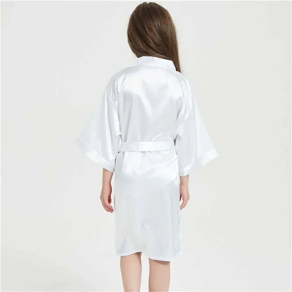 Pink Satin Silk Bathrobe for Girls - Kids Nightwear & Sleepwear