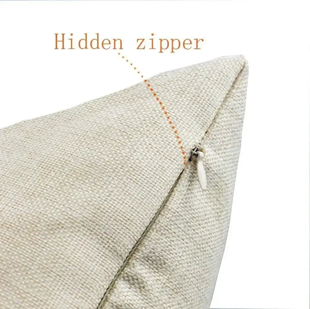 1PC Christmas Linen Pillowcase Cushion Cover – Customizable Home Sofa Decoration