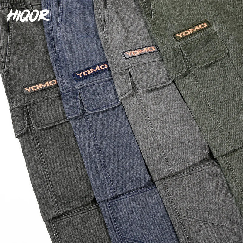 HIQOR Men's Cargo Pants - Casual Baggy Outdoor Trousers