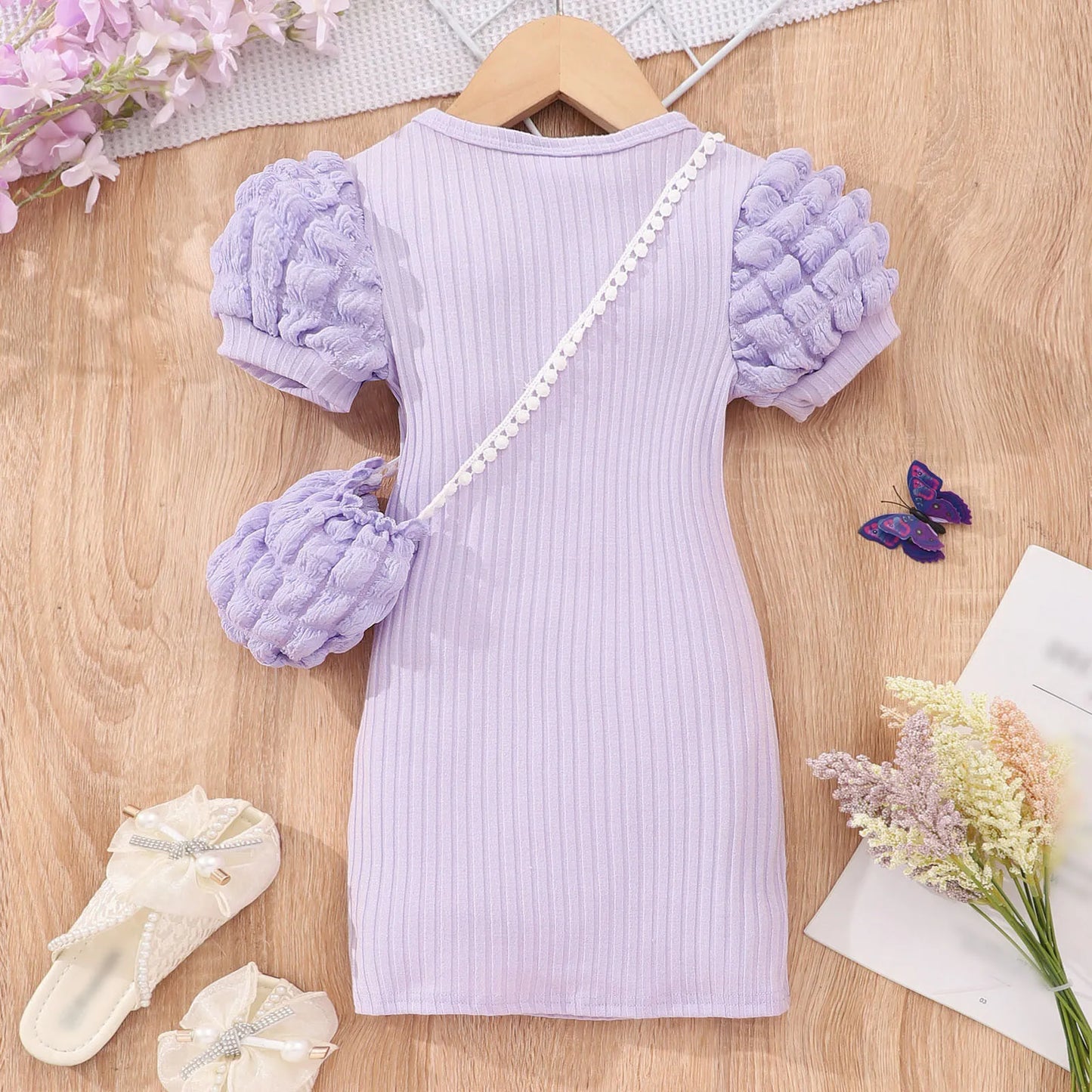 Midi Dress for Girls – Summer Short Sleeve Bodycon Party Dress for Kids, Sizes 3-8 Years