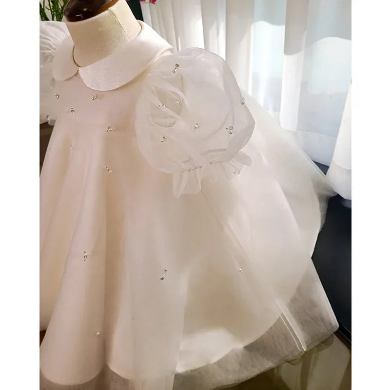 Princess Tulle White Dress for Baby Girls