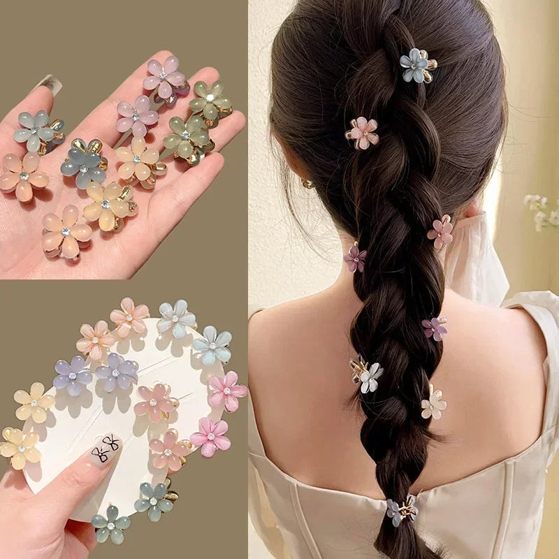 Cute Mini Flower Hair Clips - Colorful Opal Barrettes for Girls (1/10pcs)