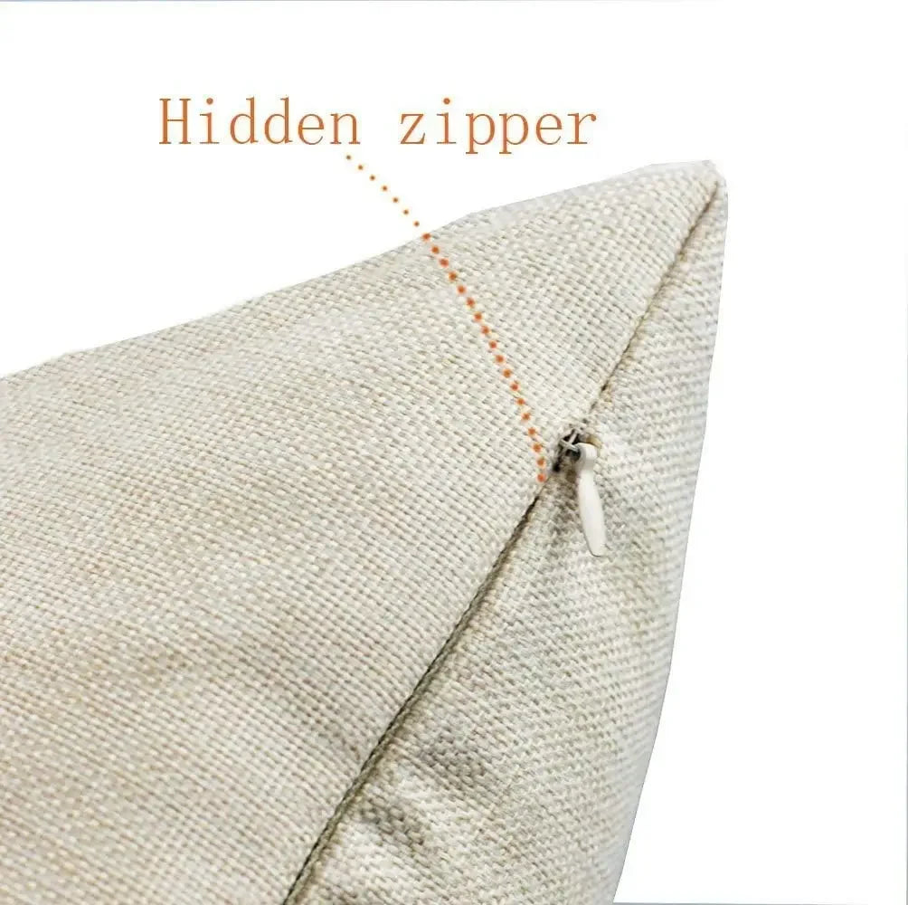 1PC Christmas Linen Pillowcase Cushion Cover – Customizable Home Sofa Decoration