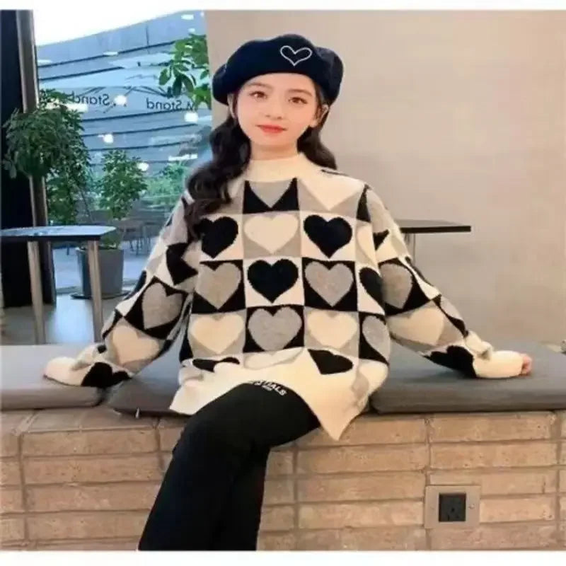 Autumn/Winter Girls' Thickened Knitted Sweater - Christmas Edition