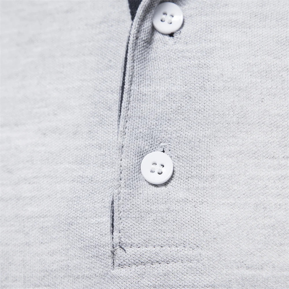 Polo Shirts Solid Color Long Sleeve