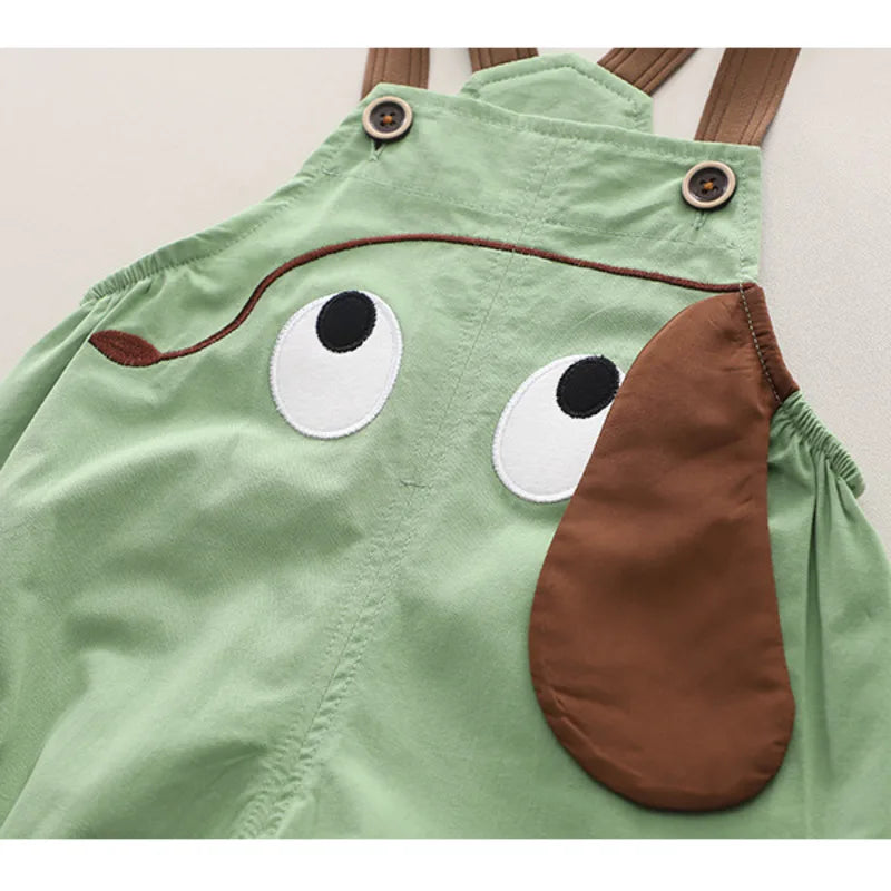 Summer Toddler Kids Striped T-Shirt & Suspenders Shorts 2-Piece Set